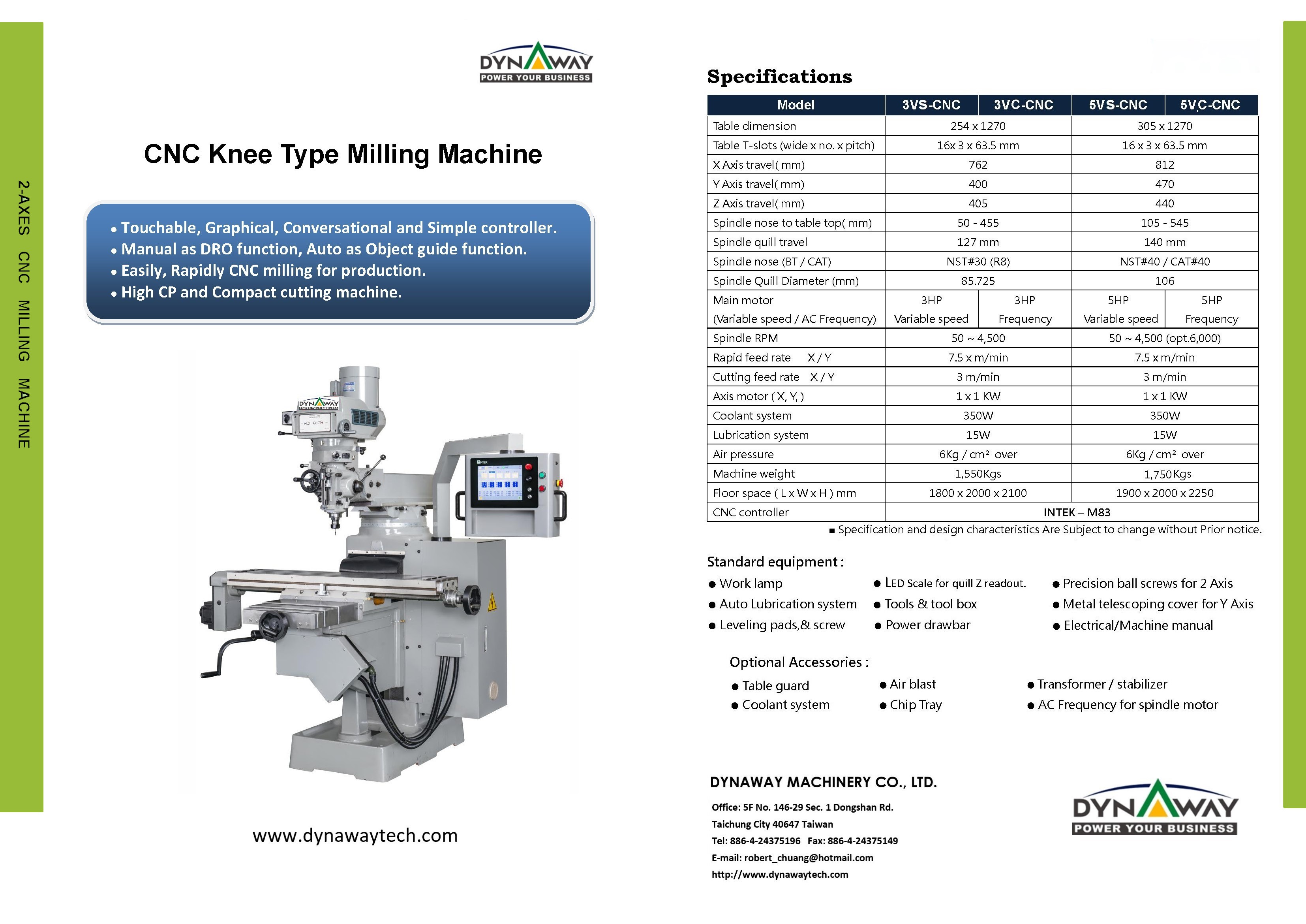 CNC Knee Type Milling Machine